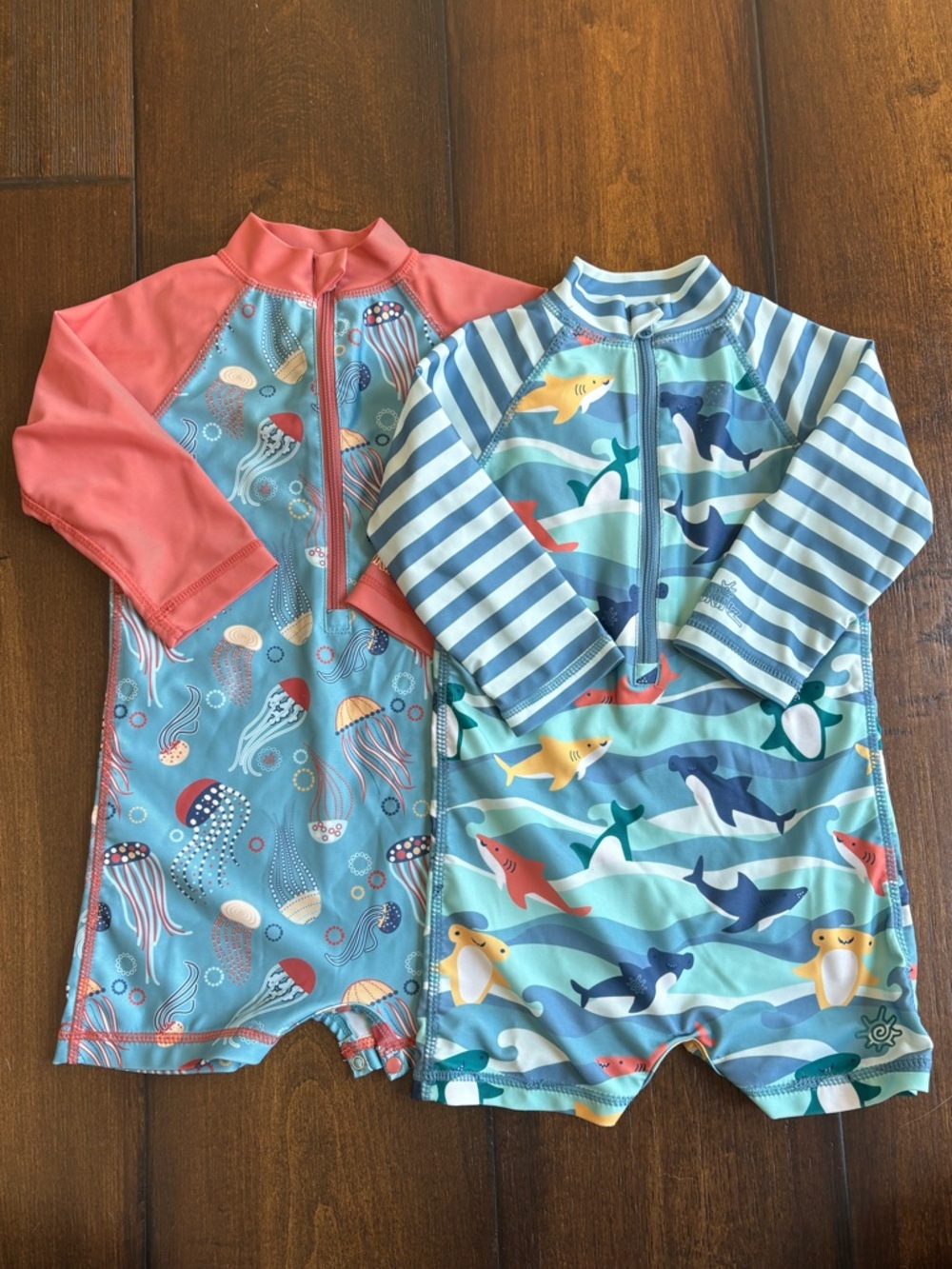 Two Baby Long Sleeve Swimsuits (12/18M)